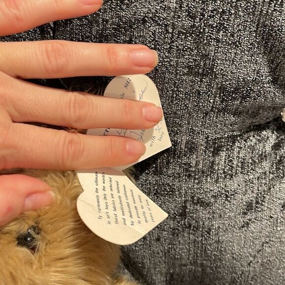 TY Scruffy Bear with Bow - Picture 4 of 5